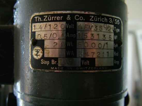Servo motor name plate